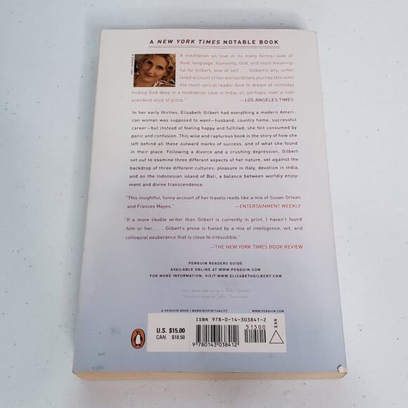 Eat, Pray, Love by Elizabeth Gilbert Paperback - Picture 3 of 4